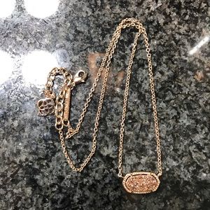 Kendra Scott Rose Gold Drusy Elisa Necklace